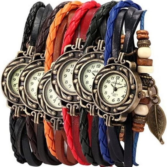 Boho Faux Leather Braided Band and Charm W… - Picture 2 of 3